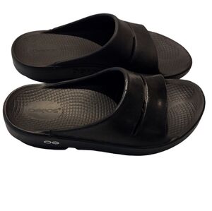 OOFOS OOhaa Sport Slide Sandals Black Slip On - M6 W8